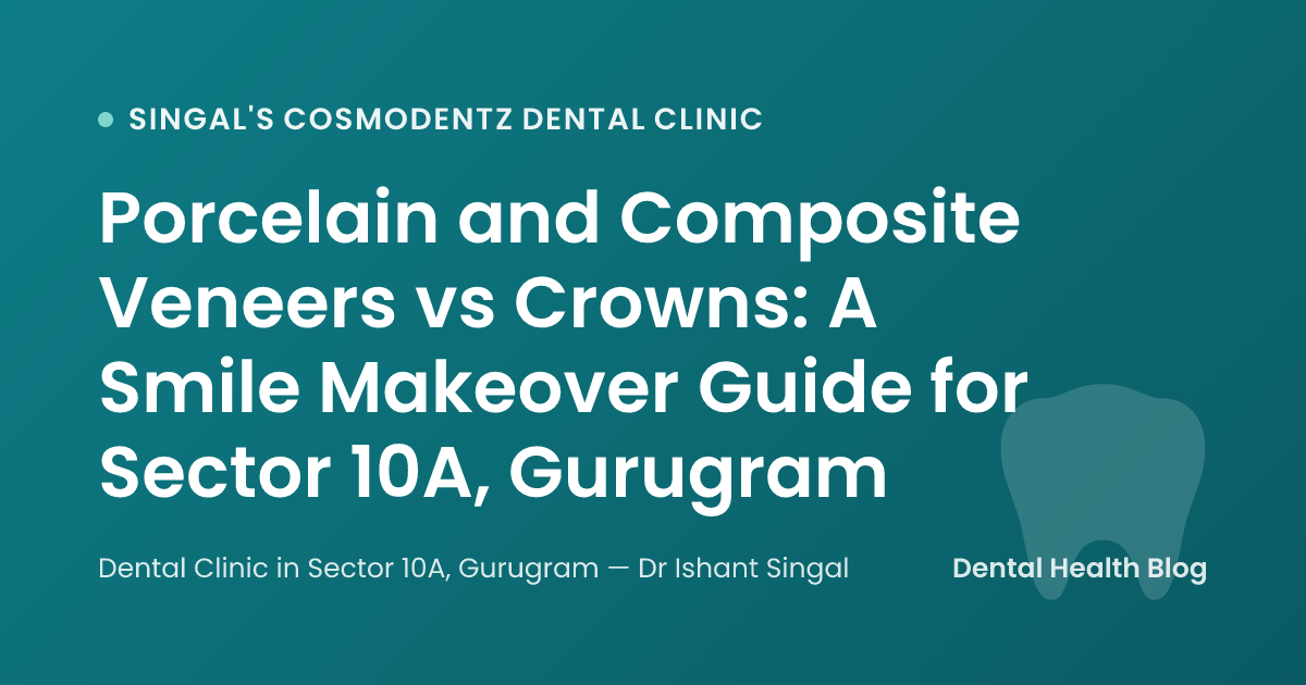 Porcelain and Composite Veneers vs Crowns: A Smile Makeover Guide for Sector 10A, Gurugram
